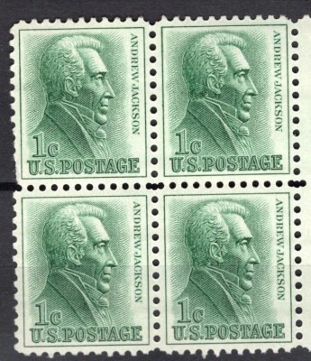 SUA 1961 - Uzual 1c, Andrew Jackson, bloc de 4 neuzat foto