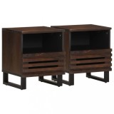 Gossi noptiere, 2 buc., 40x34x46 cm, lemn masiv de acacia