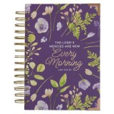 Christian Art Gifts Purple Journal W/Scripture Lord's Mercies Large Bible Verse Notebook, 192 Ruled Pages, Lam. 3:22-23 Bible Verse