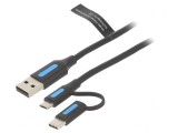 Cablu USB 2.0 1,5m USB-A/USB-B Micro/USB-C, Vention