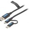Cablu USB 2.0 1,5m USB-A/USB-B Micro/USB-C