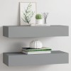 VidaXL Dulapuri de perete cu sertare, 2 buc. gri, 60x23,5x10 cm, MDF