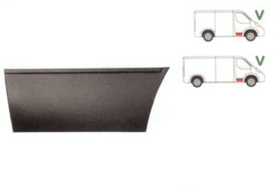 Panou reparatie usa Ford TRANSIT, 10.1985-07.2000, partea dreapta, parte inferioara , fata , inaltimea 280mm, cu o nervura, foto