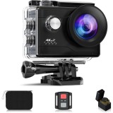 Cumpara ieftin Camera Sport WiFi M80, 4K/30FPS, 20MP, LCD 2.0&quot;, 170&deg; Reglabil, Rezistenta Apa 40M, Telecomanda, Time Lapse, 2 Baterii, Geanta, Negru