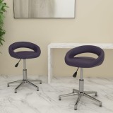 Cumpara ieftin Scaune de bucătărie pivotante, 2 buc, violet, piele ecologică