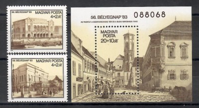 Ungaria 1983 - Ziua timbrului, Serie + Colita, MNH foto