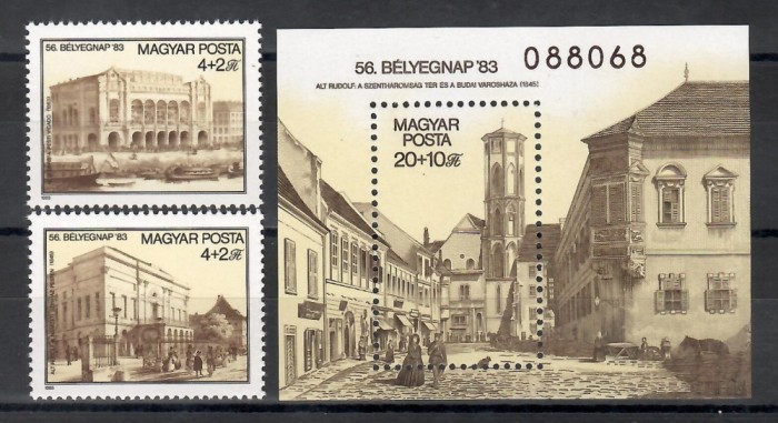 Ungaria 1983 - Ziua timbrului, Serie + Colita, MNH