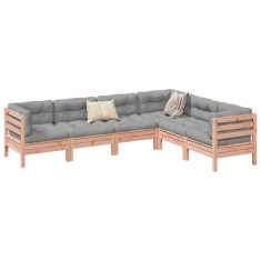 vidaXL Set canapele gradina cu perne, 6 piese, lemn masiv brad douglas foto