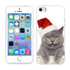 Husa iPhone 5S iPhone 5 Silicon Gel Tpu Model Craciun Christmas Kitty foto