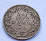Moneda Canada 1 Cent 1911, The Godless Cent, Bronz, Standard, Numismatica