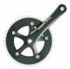 Pedalier Prowheel, 46T-1/2-1/8, ax patrat, brat 165mm, aluminiu, culoare negru Cod:4554565NKRM