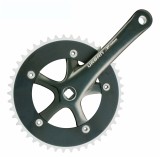 Pedalier Prowheel, 46T-1/2-1/8, ax patrat, brat 165mm, aluminiu, culoare negru Cod:4554565NKRM