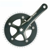 Pedalier Prowheel, 46T-1/2-1/8, ax patrat, brat 165mm, aluminiu, culoare negru Cod:4554565NKRM