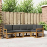 vidaXL Set de canapea cu pernă 5 pcs Natural și Antracit 3366385