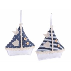 Set 2 decoratiuni Barcute textil multicolor cm 13 x 13 H