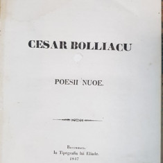 CEZAR BOLLIAC, POESII NOI - BUCURESTI, 1847