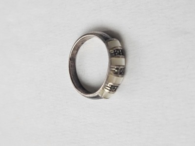 Inel din argint cu sidef si marcasite #3057 foto