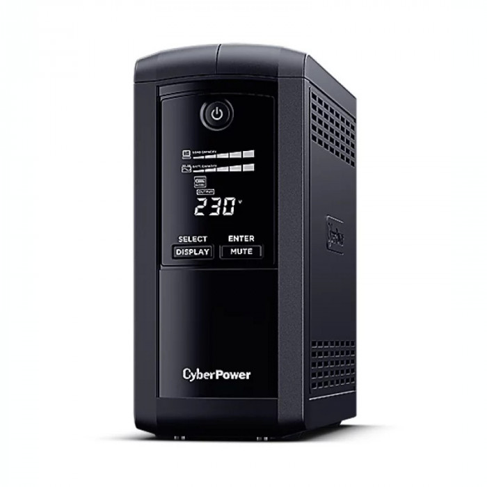 UPS CYBER POWER Line Int. cu management LCD tower 700VA/ 390W AVR 4 x socket Schuko display LCD 1 x baterie 12V/7Ah Backup 1- 8 min incarcare 8h conec