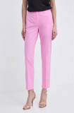 Marella pantaloni femei, culoarea violet, fason tigareta, high waist, 2413131032200 2413130000000