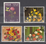 M2 TS6 4 - Timbre foarte vechi - Sharjah - flori, Flora, Stampilat