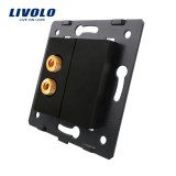 Cumpara ieftin Priza audio Livolo pentru redare sunet, montaj &icirc;n perete, negru