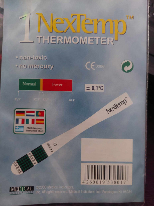 Indicatori medicali Termometru NexTemp Strip Oral/Auxiliar 30/cutie