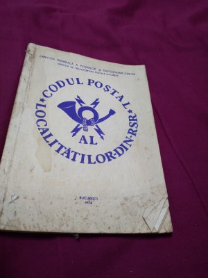 CODUL POSTAL LOCALITATILOR DIN RSR 1974 foto