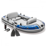 Cumpara ieftin Set barca gonflabila pneumatica Intex 68324NP Excursion 4, pentru 4 persoane, 315 x 165 x 43 cm + vasle + pompa manuala