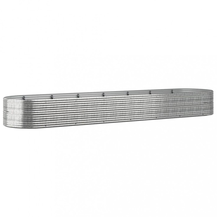 Jardiniera argintiu 584x140x68 cm otel vopsit electrostatic