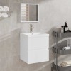 VidaXL Dulap de baie cu oglindă, alb, lemn prelucrat