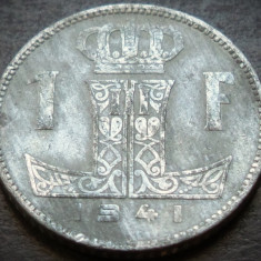Moneda istorica 1 FRANC - BELGIA, anul 1941 * cod 4858 A = GRATUITA!