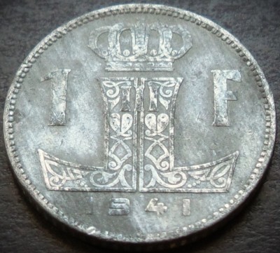 Moneda istorica 1 FRANC - BELGIA, anul 1941 * cod 4858 A = GRATUITA! foto