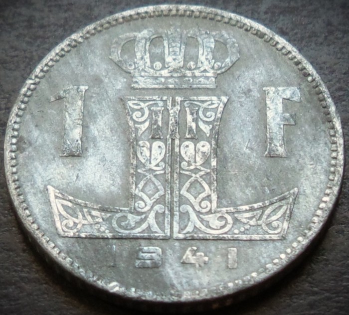 Moneda istorica 1 FRANC - BELGIA, anul 1941 * cod 4858 A = GRATUITA!