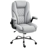 HOMCOM Scaun de birou, scaun birou ergonomic, &icirc;nălțime reglabilă, brațe rabatabile, 70 x 70 x 114-122 cm, gri | Aosom Romania