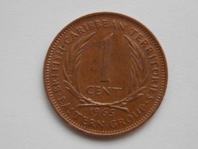 1 CENT 1965 BRITISH CARRIBEAN TERRITORIES foto