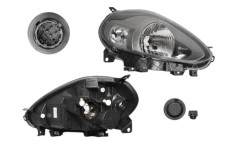 Far Fiat Punto Evo (199) 09.2009- TYC partea Dreapta, tip bec H4, lumini de zi, cu rama gri, reglaj electric