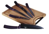 Set de Cutite cu tocator bambus, 6 piese , Purple Eclipse, Berlinger Haus, BH 2683, mov