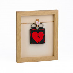 Set 2 brelocuri, handmade, lucrtae manual, One heart together, Produs in Romania