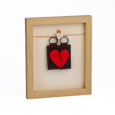Set 2 brelocuri, handmade, lucrtae manual, One heart together, Produs in Romania foto