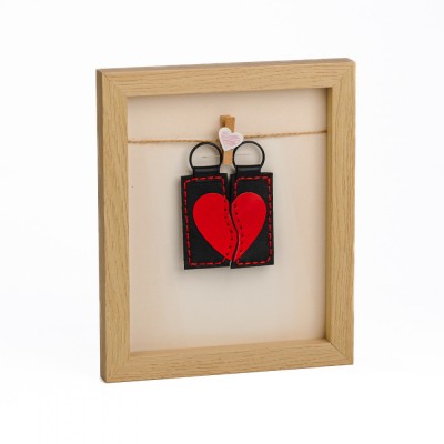 Set 2 brelocuri, handmade, lucrtae manual, One heart together, Produs in Romania foto