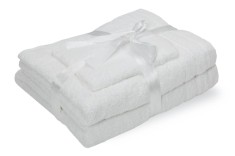 Set Prosoape Bumbac , 600 gsm, De Fata 50x90 Cm + De Corp 70x140 Cm + De Maini 30x50 Cm, Alb Optic