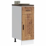 Dulap Baza Bucatarie Gossi Porto Lemn Vechi 30x46x81.5 cm, Raft Ajustabil, Depozitare, Maro/Gri