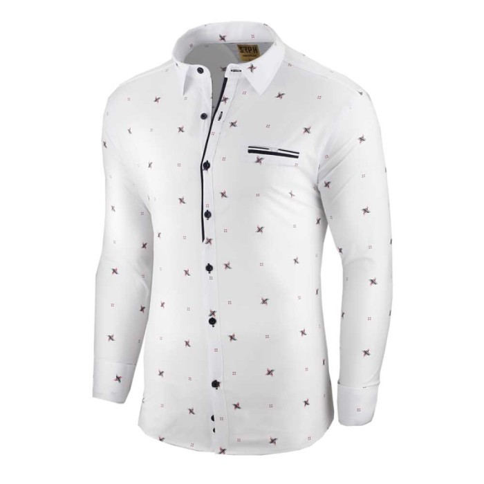 Camasa pentru barbati, alba, flex fit, elastica, casual - Palais Bourbon Camasa pentru barbati, alba, flex fit, elastica, casual - Palais Bourbon