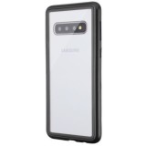 Husa Magnetica Samsung Galaxy S10, Sticla Securizata, Protectie 360, Neagra + Folie Cadou