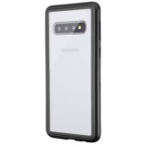 Husa Samsung Galaxy S10 Plus Magnetica Black,cu spate de sticla securizata, Negru