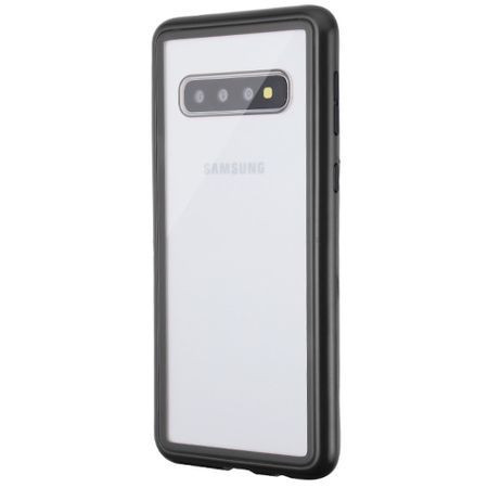 Husa Samsung Galaxy S10 Plus Magnetica Black,cu spate de sticla securizata