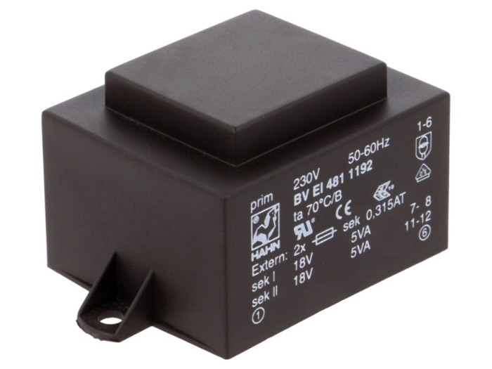 Transformator &Icirc;ncapsulat 10VA 230V 18V PCB