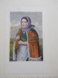 Miklos Barabas (1810-1898),gravura color,fine sec.19,vezi descriere, Scene gen, Acuarela, Realism