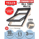 Fereastra mansarda VELUX GLL 1061 66x118 cu rama de etansare, lemn de pin, 3 sticle LICHIDARE DE STOC