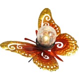 Lampa solara LED Hoff, glob cu fluture, plastic + metal, H 12 cm, exterior